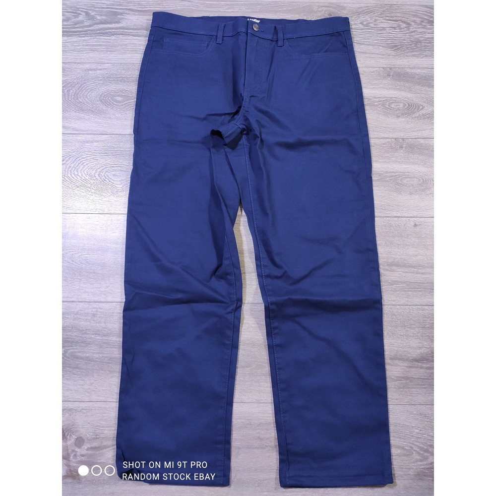 Lands End Travel Knit Pants Adult 36 x 29 Deep Sea Navy Traditional Fit Mens
